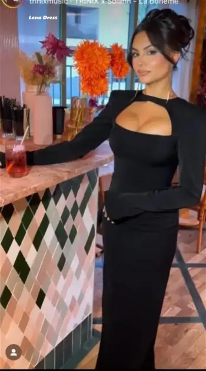 Lena-Robe de Soirée Élégante à Manches sulfpour Femme