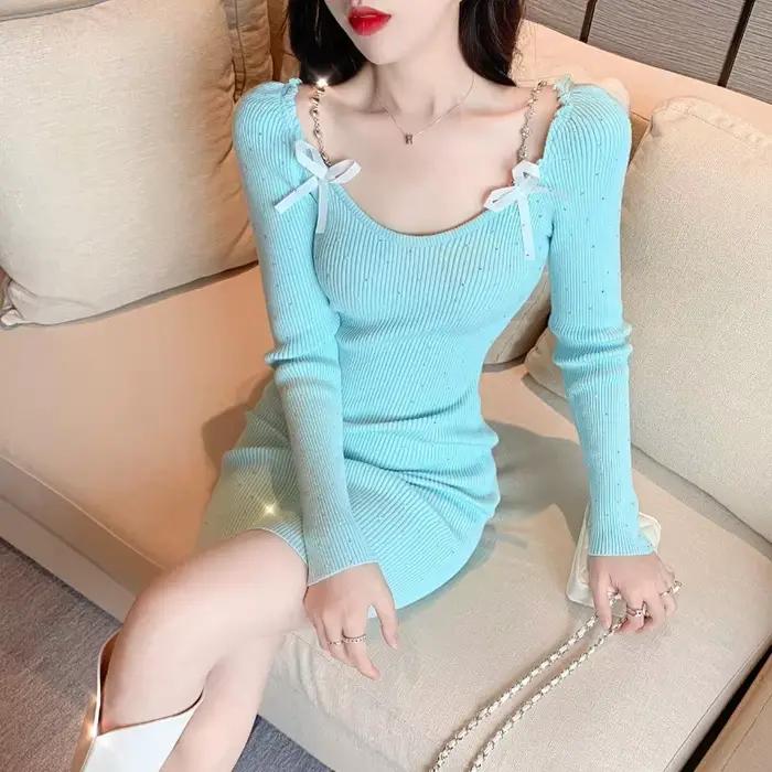 Robe tricotée Y2K sexy et club pour femme haute qualité automne hiver occassions spéciales