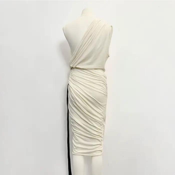 Robe moulante sexy asymétrique sans manches torsadée style gothique pour femme - Collection High Street