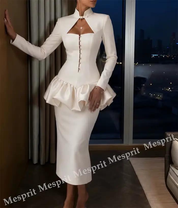 Robes de soirée formelles chic à manches longues de haute qualité personnalisées pour banquet