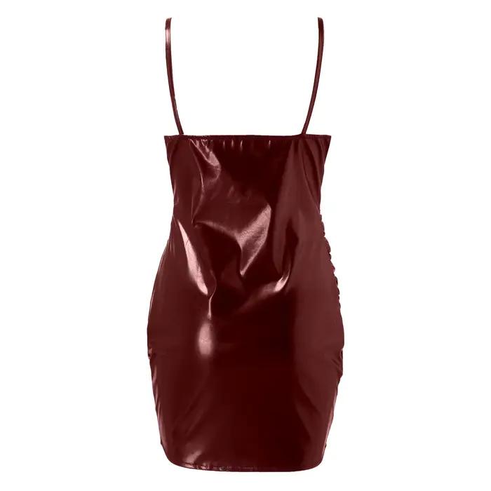 Robe de Soirée Courte en Cuir PU pour Femme