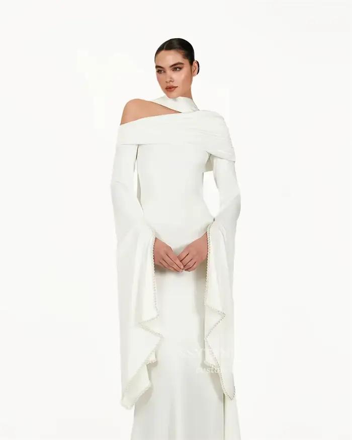 SSYTENS Robes de mariée modestes ivoire à manches longues