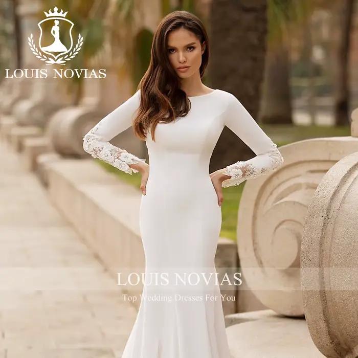 Modiis-Robe de mariée sirène à manches longues