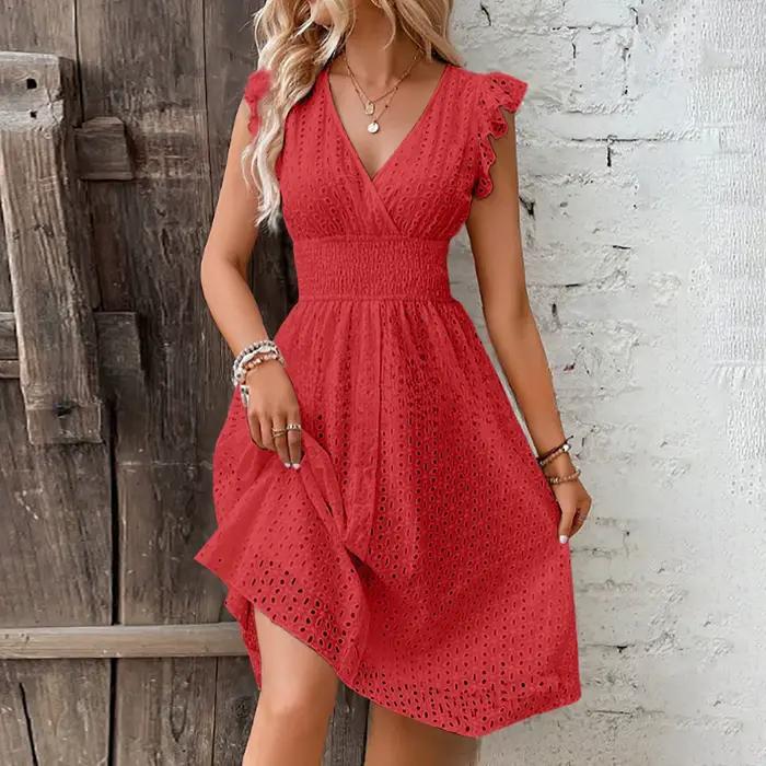 Robe courte en dentelle pour femmes