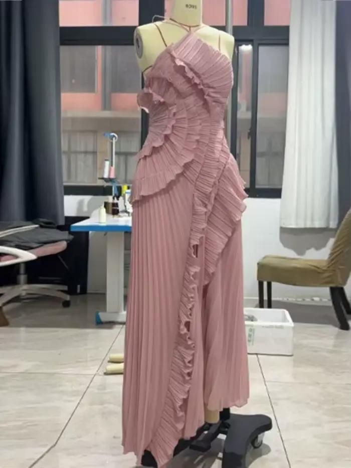Robe de soirée Style plage avec volants
