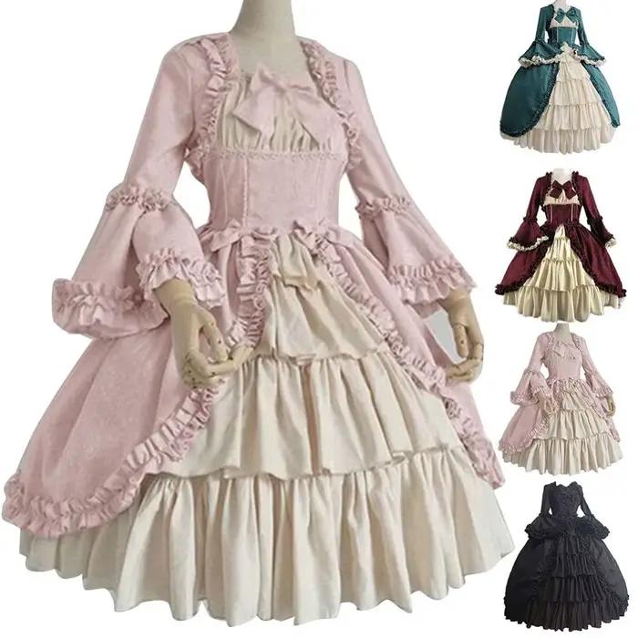 Robe Vintage médiévale victorienne en dentelle pour femmes
