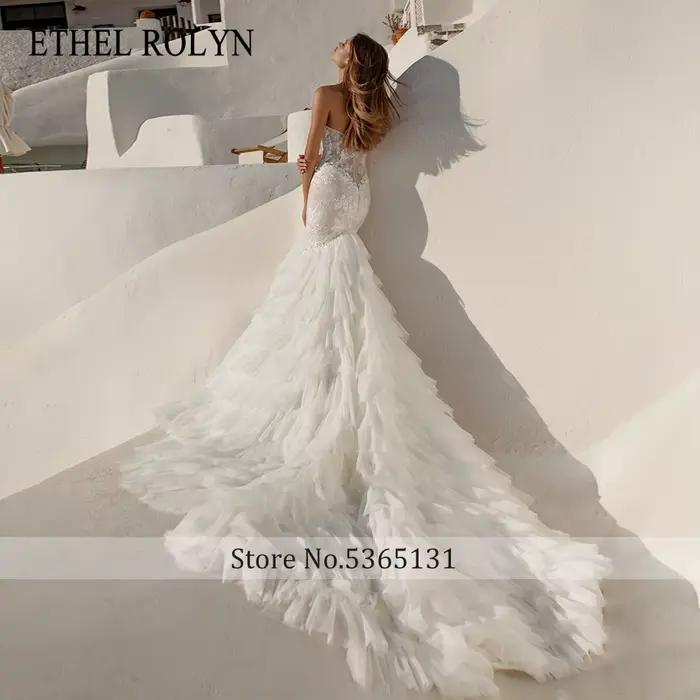 ETHEL ROLYN robe De mariée sirène chic chérie dentelle Appliques dos nu
