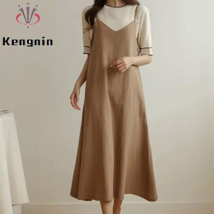 Robe sexy en coton à bretelles spaghetti pour femmes