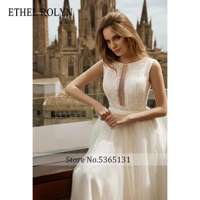 ETHEL ROCircN-Robe de mariée A-Line en fibre