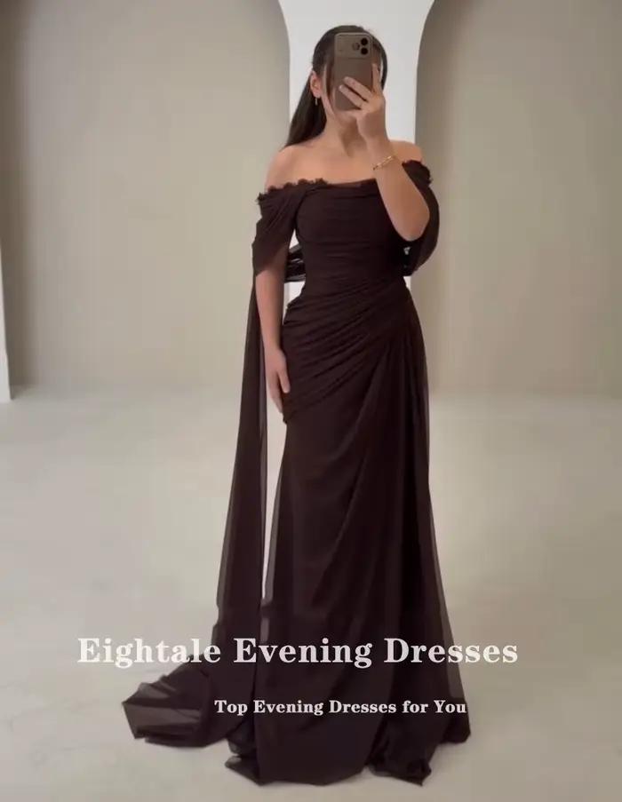 Robe de soirée arabe Eightale en mousseline de soie