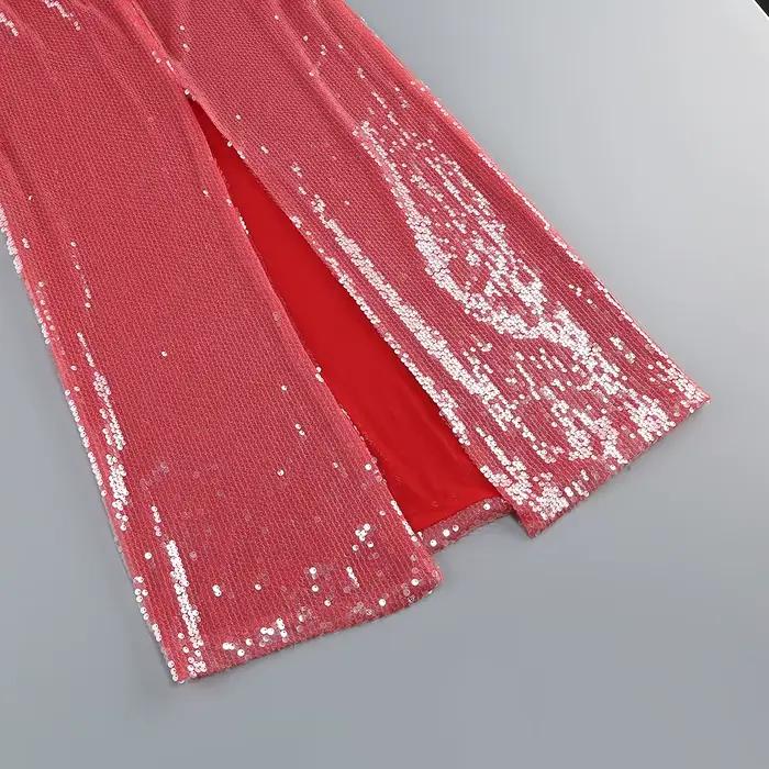 Robe de bal sexy à paillettes roses