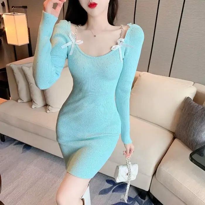Robe tricotée Y2K sexy et club pour femme haute qualité automne hiver occassions spéciales