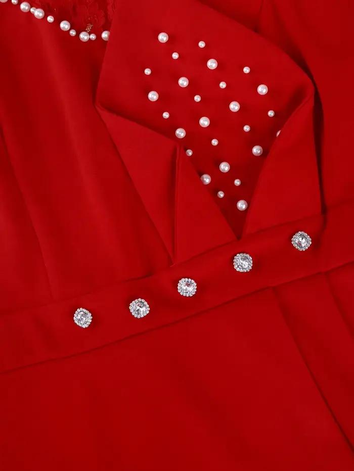 Robe mi-longue rouge élégante pour femme