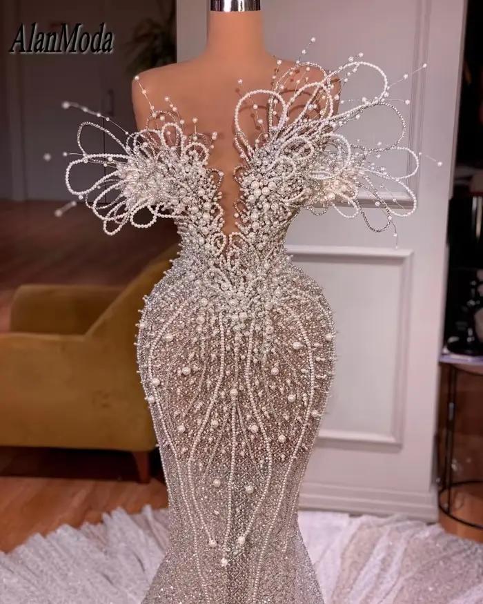 Robe de soirée rose personnalisée avec perles et cristal pour femmes, soirée officielle, mariage, gala, occassions spéciales