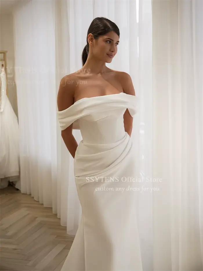 SSYTENS Robes de mariée élégantes en satin