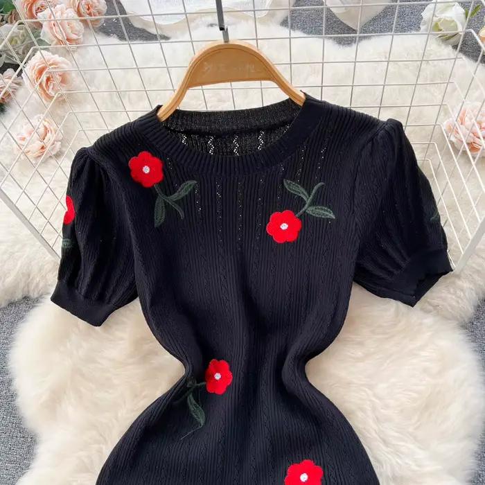 Robe longue en tricot au crochet pour femmes