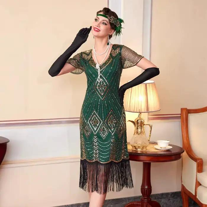 Robe de soirée Charleston des années 20 pour femme