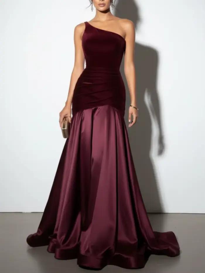 Robe de soirée bordeaux pour femme 2026