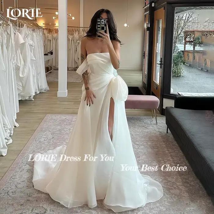 LORIE – robe de mariée sirène plissée en dentelle