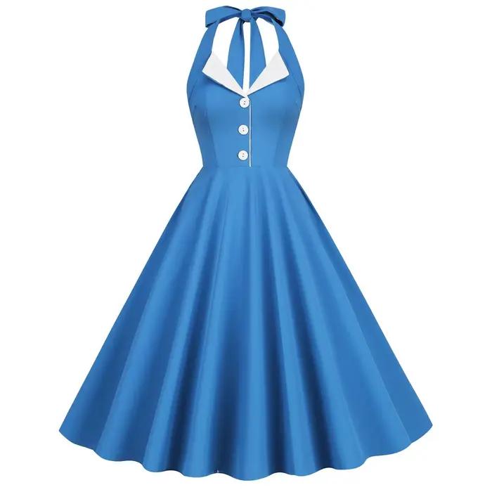 Robe de soirée vintage dos nu pour femme