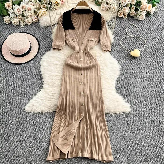 Robe longue décontractée pour femme REALEFT