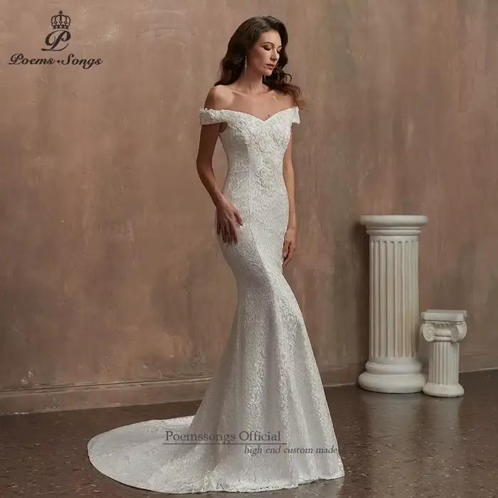 Robes de mariée en dentelle sirène pour femmes