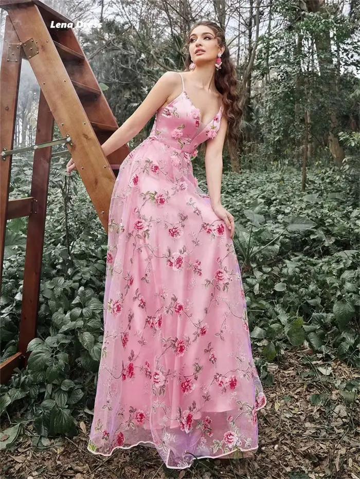 Lena Line A luxe robes de bal 2025 col en v