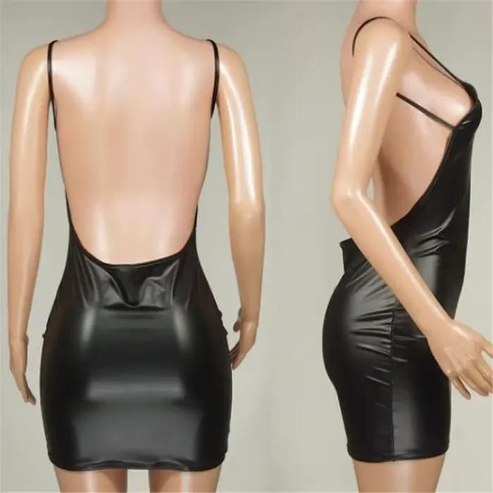 Robe Sexy en Faux cuir