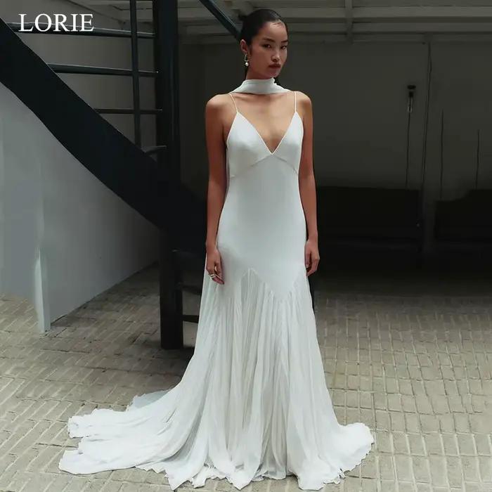 LORIE exquise robe de mariée trapèze sans manches Corset