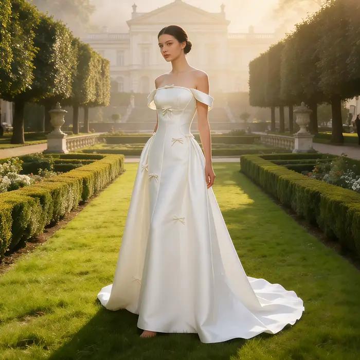 Robe de mariée élégante Sheer Fairy pour femme