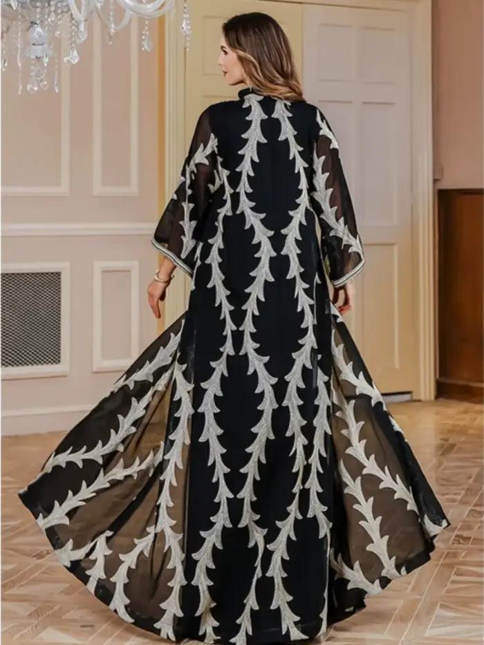 Robe de soirée Abaya dubaï Eid musulman maille broderie Jalabiya Ramadan robes maroc caftan robes larges arabes longues femmes occasions spéciales