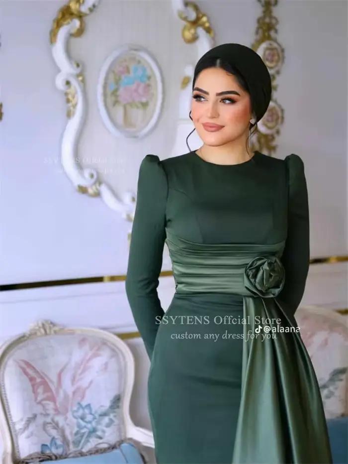 SSYTENS élégant musulman robes De soirée à la main fleur formelle arabie dubaï robe