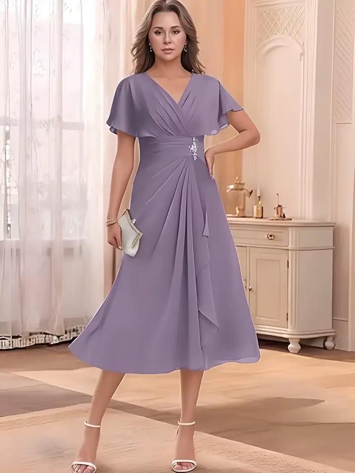 Robes de soirée formelles en mousseline de soie pour la mère de la mariée
