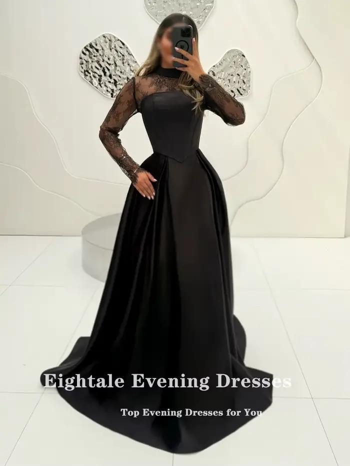 Robe de mariée noire arabe Eightale