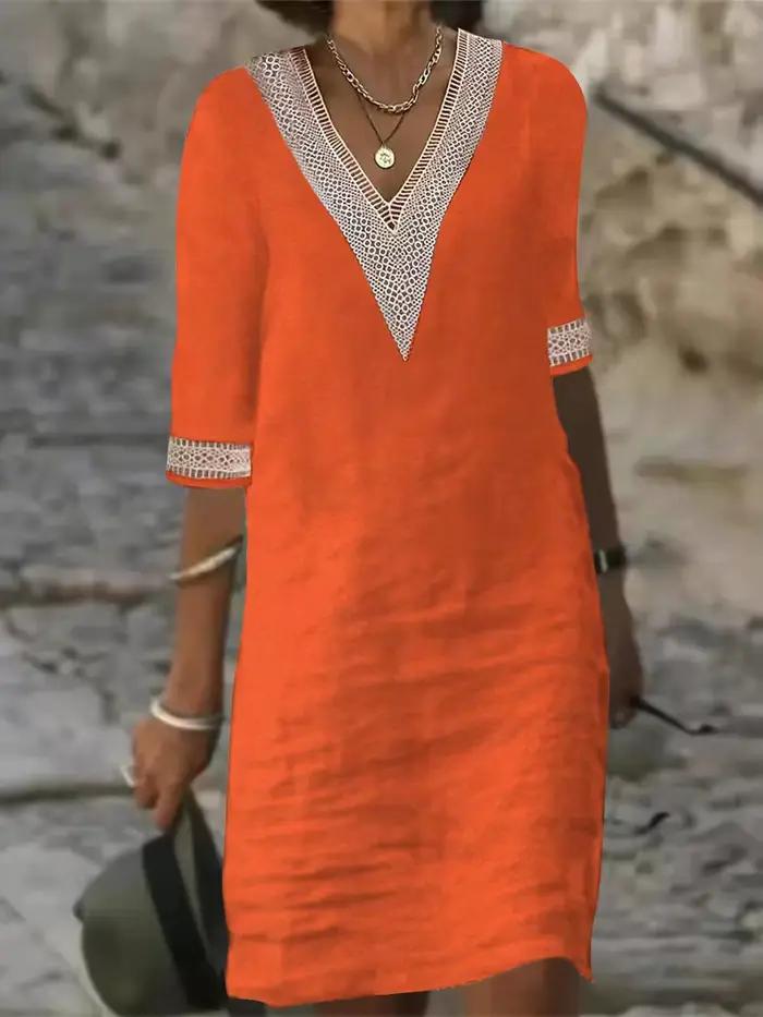 Robe en lin de coton pour femmes