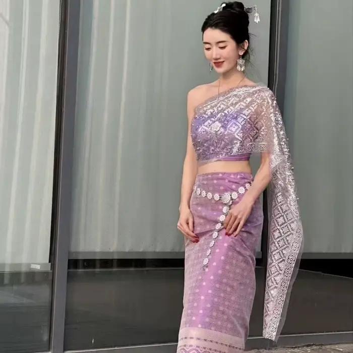 Robe Traditionnelle Thaïlandaise Vintage Dai pour Femme