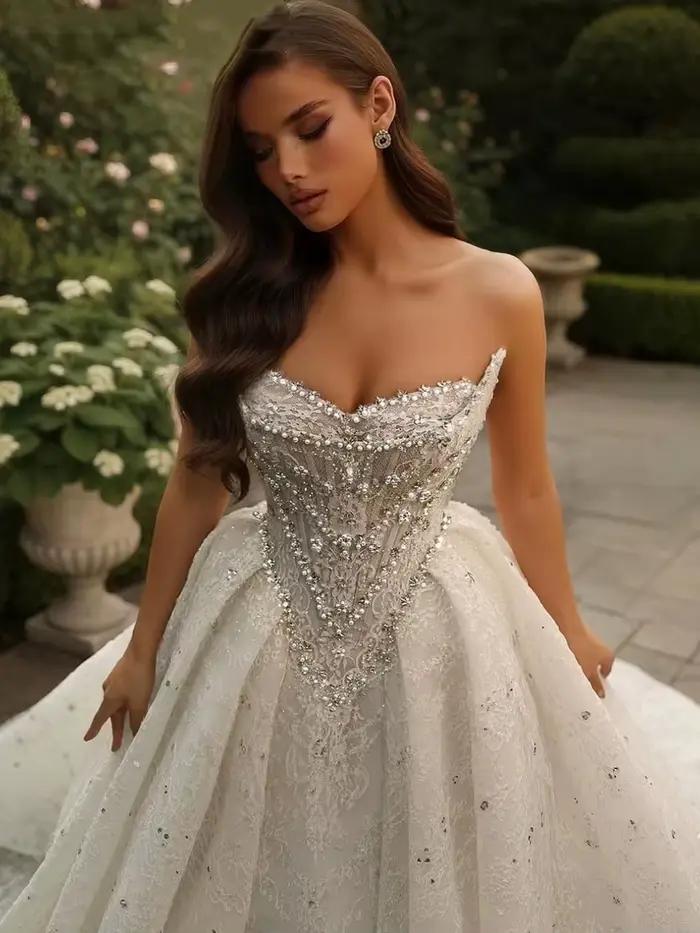 Robe de mariée vintage coupe trapèze pour femme
