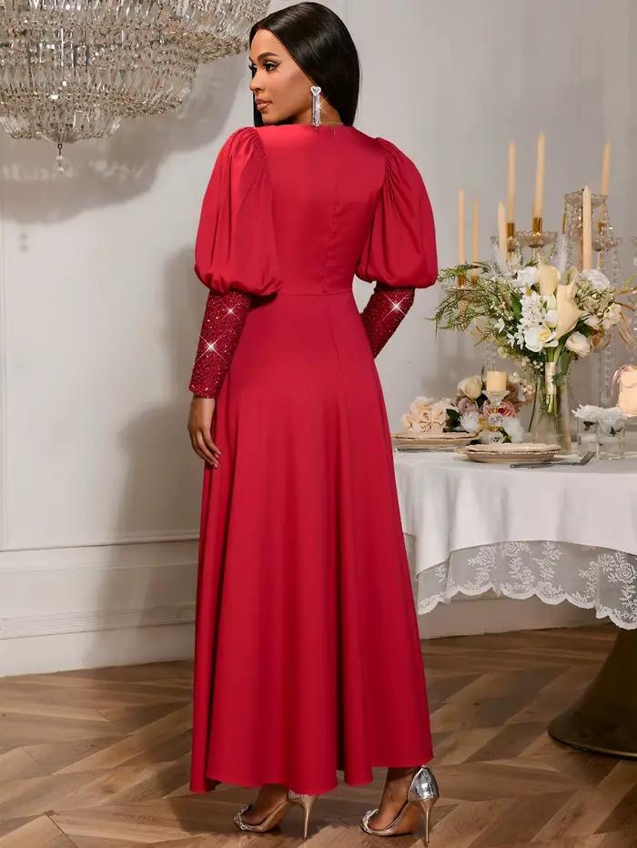 Robe trapèze à col en V pour femmes