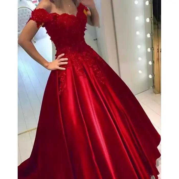 Robe formelle2025New dentelle épaules dénudées mode tempérament élégant