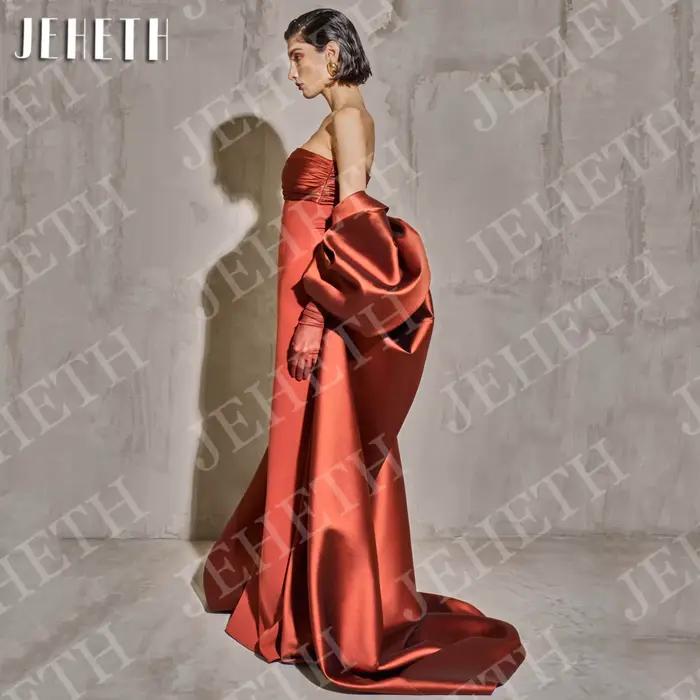 JEHETH longue sirène robes de soirée élégant épaules nues sans bretelles Satin sur mesure Occasion robe personnalisée