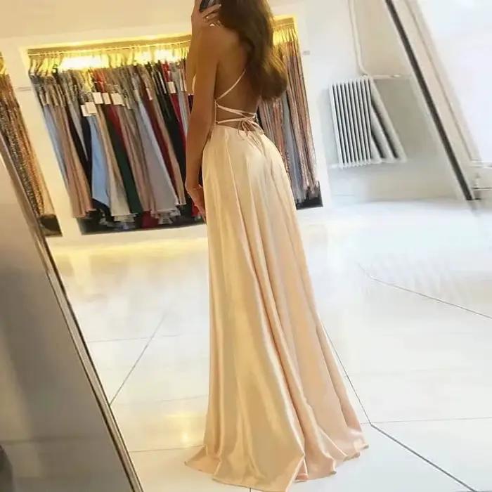 Robe de bal en Satin vert menthe