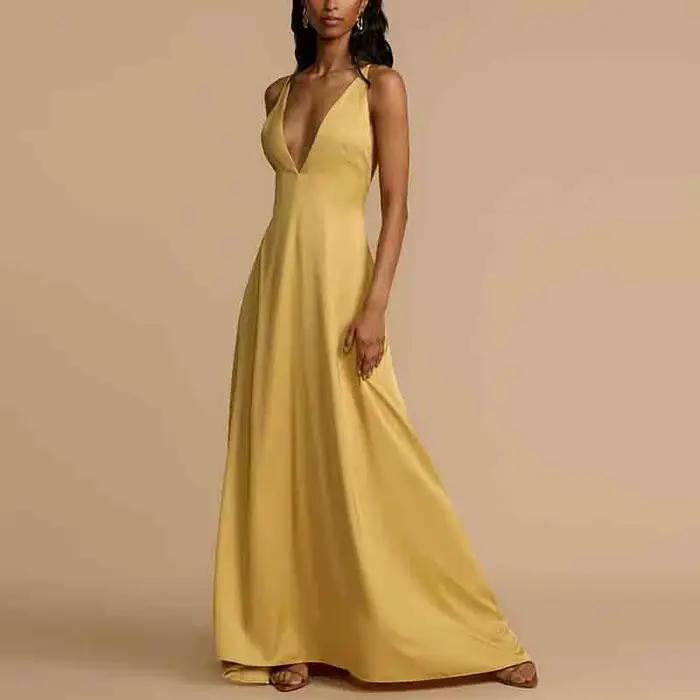 Robe longue élégante sans manches pour femmes