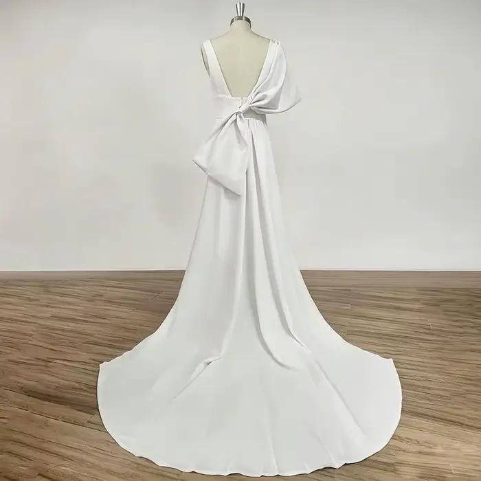 Robe de mariée sirène à col en V