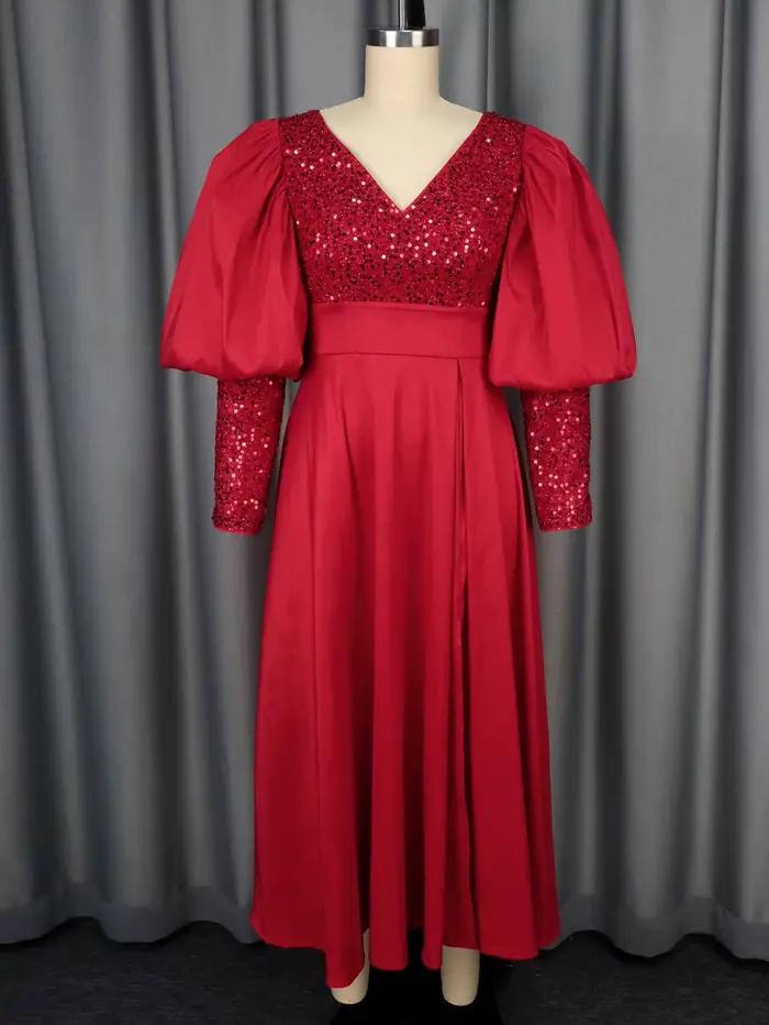 Robe trapèze à col en V pour femmes