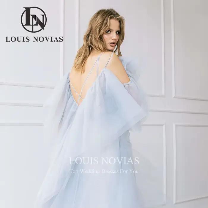 Modiis-Robe de mariée A-Line en tulle bleu