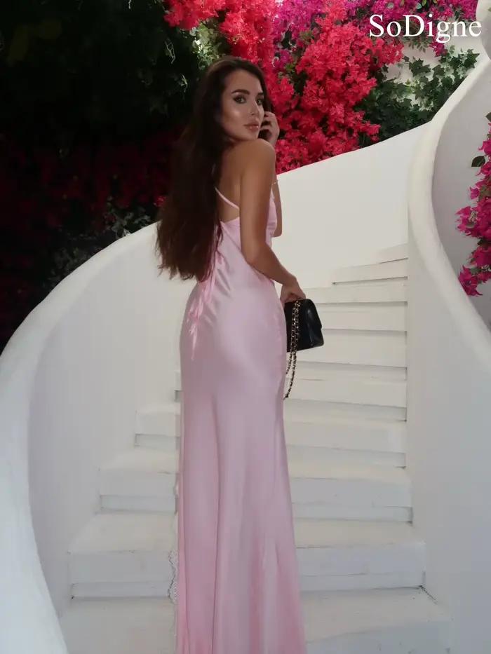 Robes de soirée SoDigne solides et sexy à fines bretelles