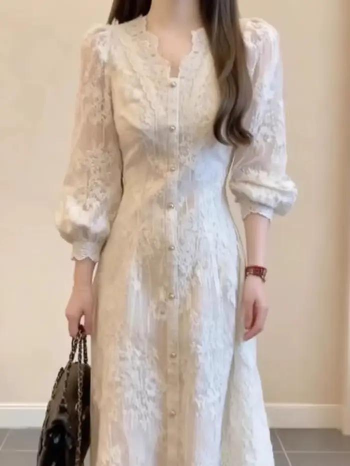 Robe en dentelle vintage pour femmes