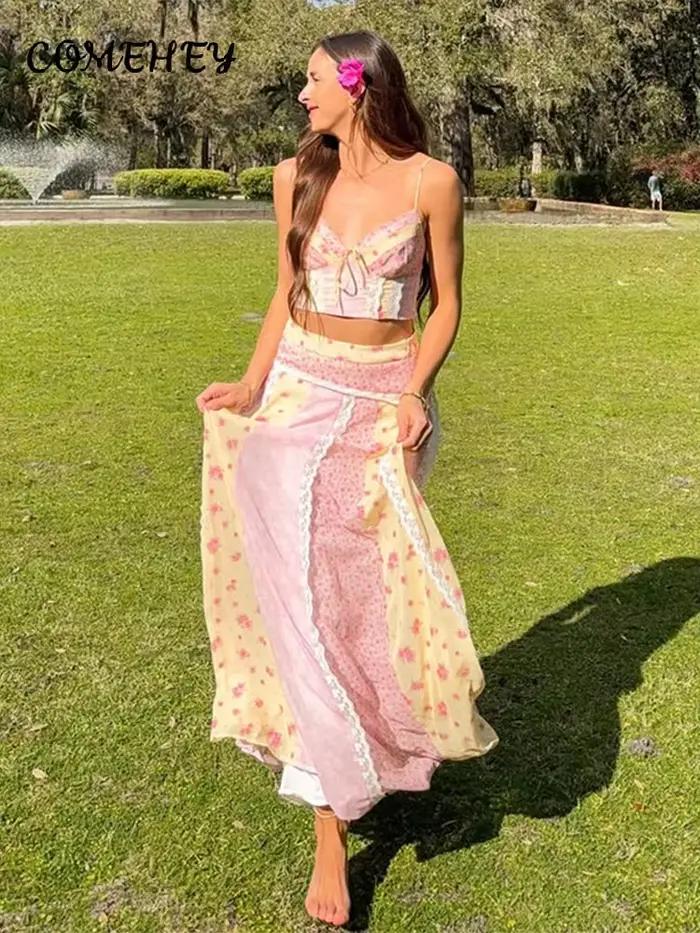 Ensemble deux pièces imprimé floral pour femme