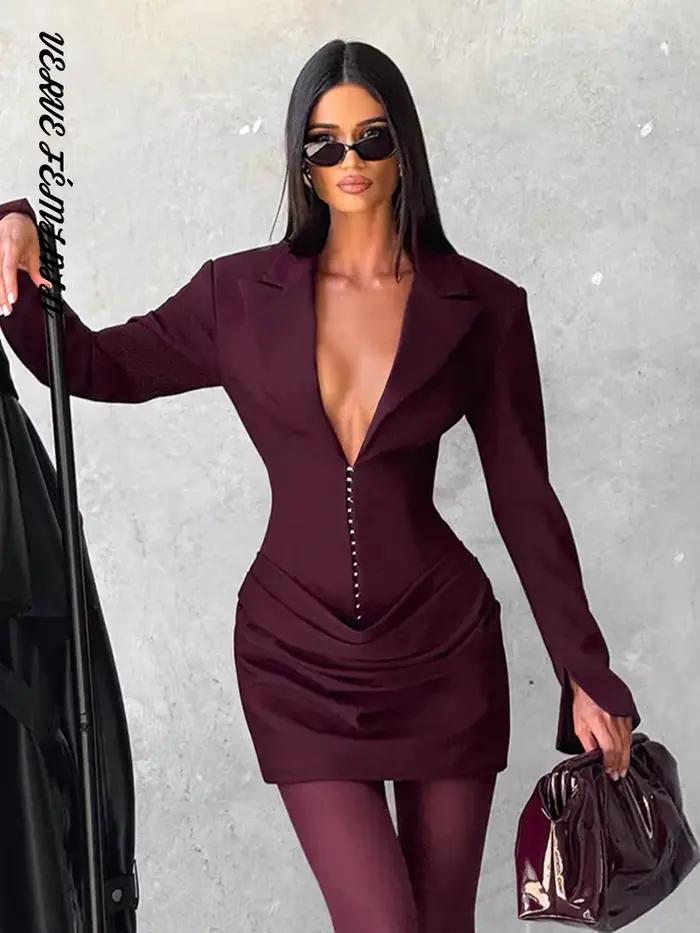 Robe de soirée courte plissée pour femmes