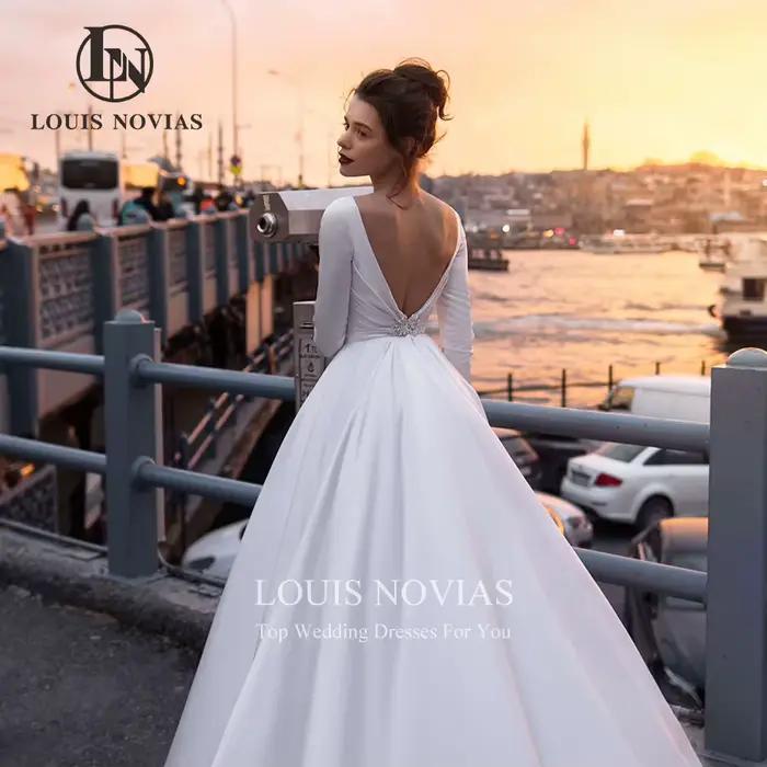 Modiis-Robe de Mariée en Satin pour Femme